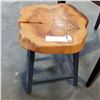 Image 1 : SHORT METAL BASE BURL STOOL