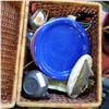 Image 2 : PICNIC BASKET WITH CONTENTS, BUDDHA HEAD, PLANTER AND GUITAR HERO CONTROLLERS