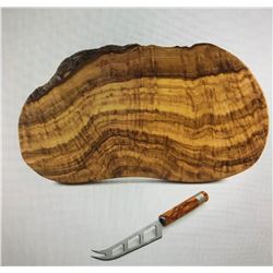 Olive Wood Cheese Board and Knife