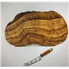 Image 1 : Olive Wood Cheese Board and Knife
