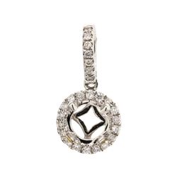 0.20 ctw Diamond Semi-Mount Pendant - 18KT White Gold