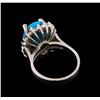 Image 3 : 5.37 ctw Turquoise and Diamond Ring - 14KT White Gold