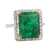 Image 1 : 10.80 ctw Emerald and Diamond Ring - 14KT White and Yellow Gold