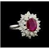 Image 1 : GIA Cert 2.17 ctw Ruby and Diamond Ring - 14KT White Gold