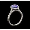 Image 4 : 1.78 ctw Tanzanite and Diamond Ring - 14KT White Gold