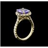 Image 3 : 3.07 ctw Tanzanite and Diamond Ring - 14KT Yellow Gold