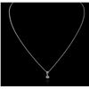 Image 2 : 14KT White Gold 0.10 ctw Diamond Solitaire Pendant With Chain