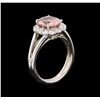 Image 3 : 2.48 ctw Pink Tourmaline and Diamond Ring - 14KT White Gold