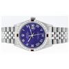 Image 2 : Rolex Mens Stainless Steel Purple Roman Diamond & Ruby Datejust Wristwatch