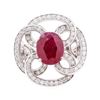 Image 2 : 5.78 ctw Ruby And Diamond Ring - 14KT White Gold