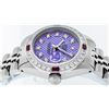 Image 6 : Rolex Ladies Stainless Steel Purple Stamp Diamond & Ruby Datejust Wristwatch