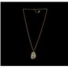 Image 1 : Assym Filigree Crystal Pendant Necklace - Gold Plated