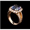 Image 4 : 6.12 ctw Tanzanite and Diamond Ring - 14KT Rose Gold