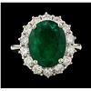 Image 2 : 7.16 ctw Emerald and Diamond Ring - 14KT White Gold