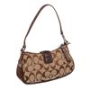 Image 3 : Coach Brown Monogram Canvas Suede Trim Pochette Shoulder Handbag