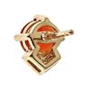 Image 3 : 0.76 ctw Fire Opal and Diamond Earrings - 14KT Yellow Gold