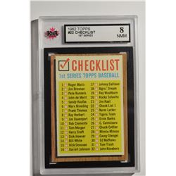 1962 Topps #22 Checklist 1