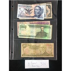 CENTRAL AMERICA BANK NOTE LOT (8 BILLS)