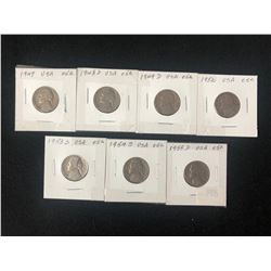 1940-50'S USA JEFFERSON NICKELS LOT