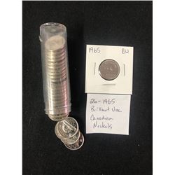 1965 BRILLIANT UNCIRCULATED CANADIAN NICKELS (26 COINS)