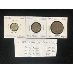 1944 PHILIPINES SILVER COIN LOT