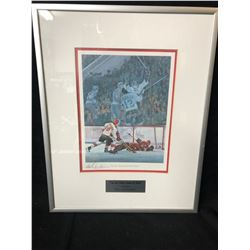 PAUL HENDERSON SIGNED "THE SHOT HEARD AROUND THE WORLD" FRAMED PRINT