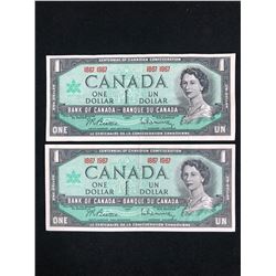 1867-1967 CANADIAN ONE DOLLAR BANK NOTE LOT (CENTENNIAL OF CANADIAN CONFEDERATION)