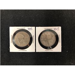 Uncirculated Canadian Silver Quarter Lot (1943 & 1949)