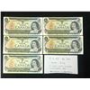 Image 1 : 1973 $1 SEQUENTIAL UNCIRCULATED CANADIAN BANK NOTES