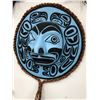 Image 1 : LARGE HAND CARVED NATIVE MOON MASK SIGNED BY ANDY WESLEY (3 FT DIAMETER)