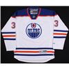 Image 3 : Cam Talbot Signed LE Edmonton Oilers Jersey Inscribed "42 Wins 16/17" (AJ Sports COA)