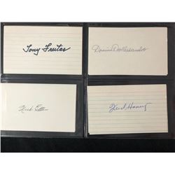 AUTOGRAPHED INDEX CARDS (BASEBALL PLAYERS)