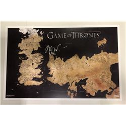 Isacc Hempstead Wright Signed Game of Thrones Westeros Map 11×17 Photo with “Bran” Inscription