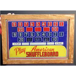 American Shuffleboard Glass Sign   Framed