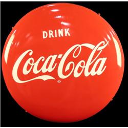 Coca-Cola "Button" sign red 1950's 24 " diameter