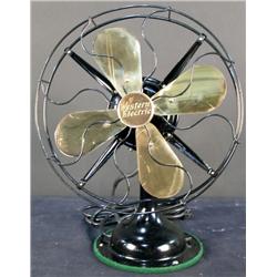 Western Electric brass bladed fan, completely res