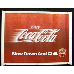 Large Coca-Cola Poster (plastic) "Slow down and c