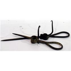 Lot of 2 Miners' candlesticks from Virginia City,