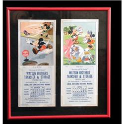 "Disney" blotter calendars 1948 framed & matted