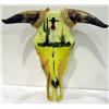 Image 1 : Painted Animal skull with horns Spread 18"