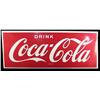 Image 1 : Coca-Cola sign tin with white border 1960's 24" x