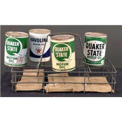 Wire Oil can rack, 8 hole & 4 additional oil cans