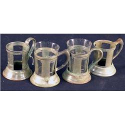 4 Coca-Cola fountain glass holders 1930's