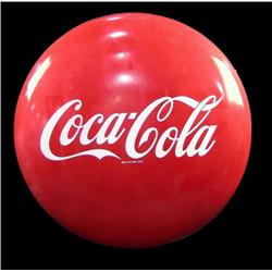 "Coca-Cola" round button sign 48" diameter 1950's
