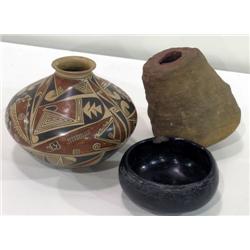 Lot of 3 Misc Indian Pots