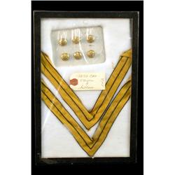 Tray of Stripes & Buttons Civil War Era