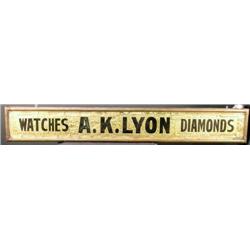 A.K. Lyon Chipped Glass Gold Leaf Sign 54"x40"