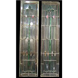 Pair of Matching Stained Glass Windows 16"x66" ea