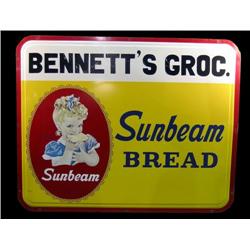 "Sunbeam Bread Sign Bennetts Grocery" dated 1970