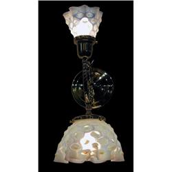 2 Original Milk Glass Shades on a contemporary fi